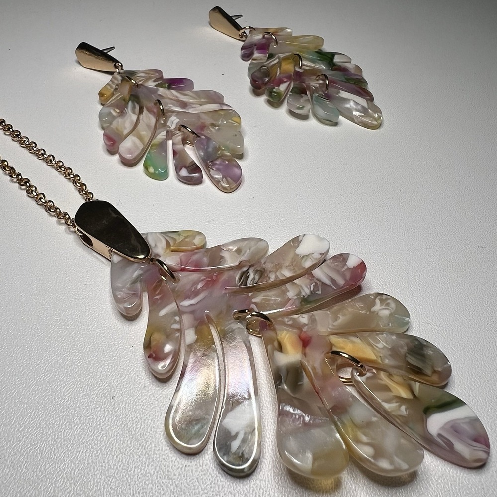 ARATLENCH Acrylic Pendant‎ Necklace & Earrings Set